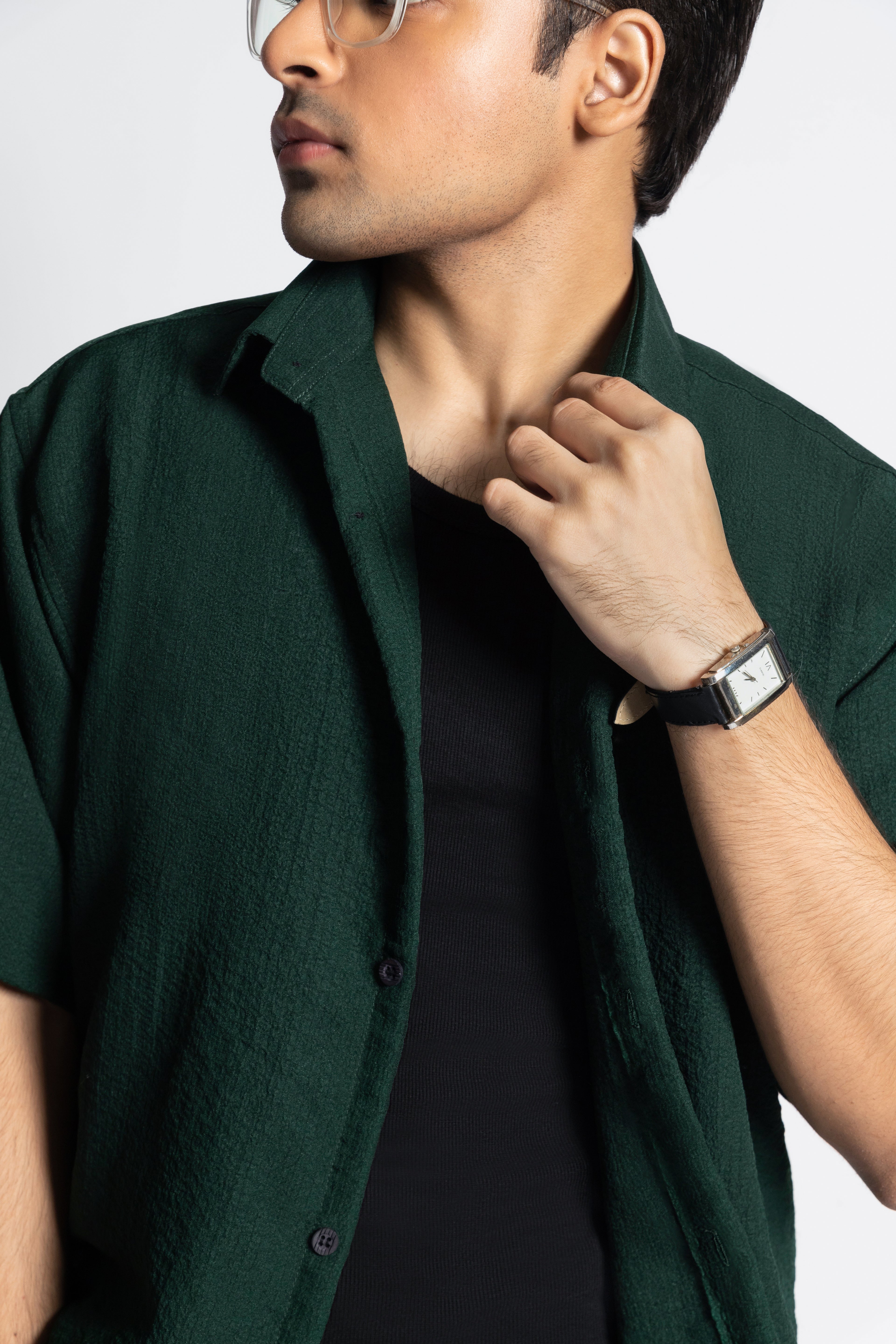Regulus –Bottle Green Relaxed Fit Shirt
