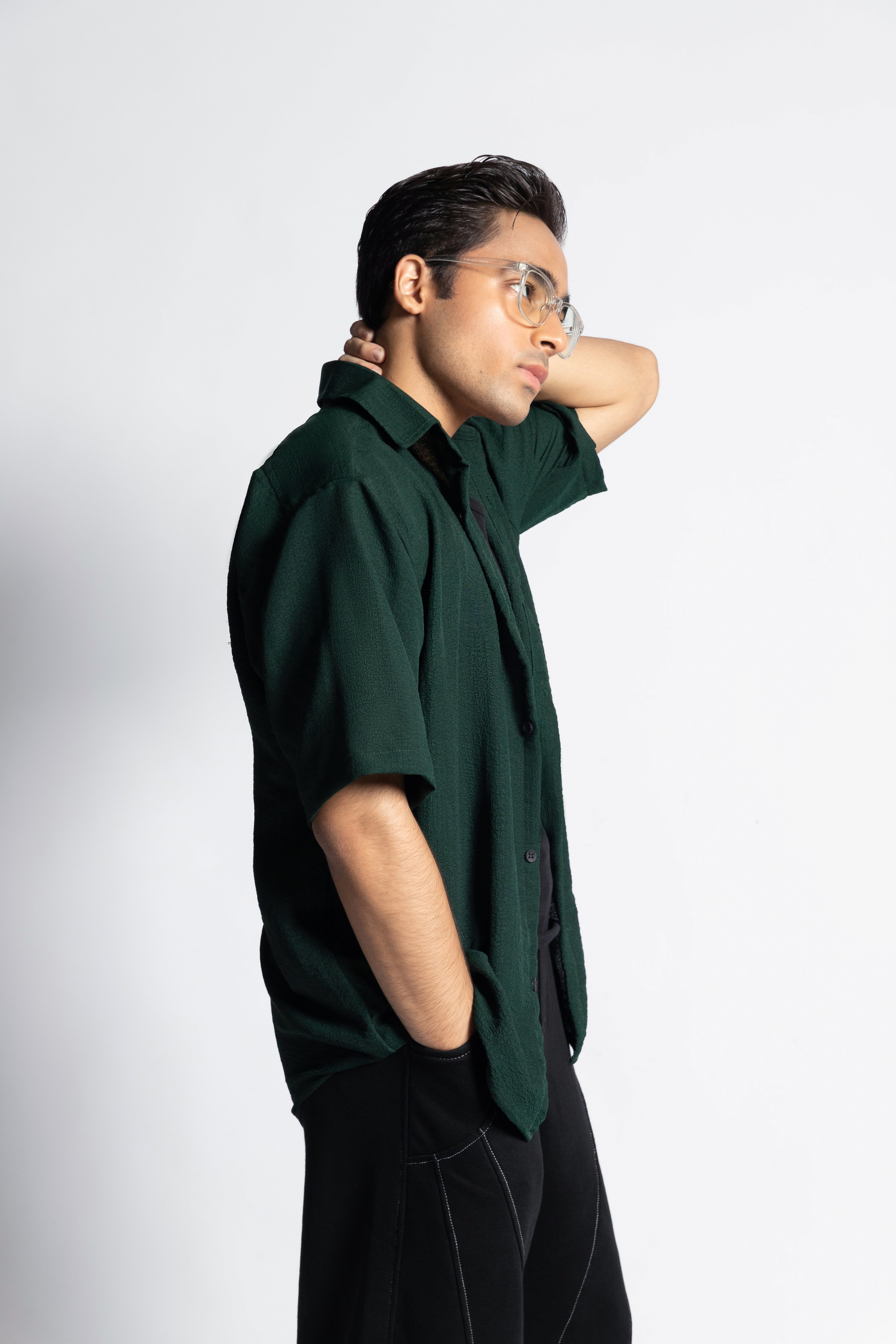 Regulus –Bottle Green Relaxed Fit Shirt