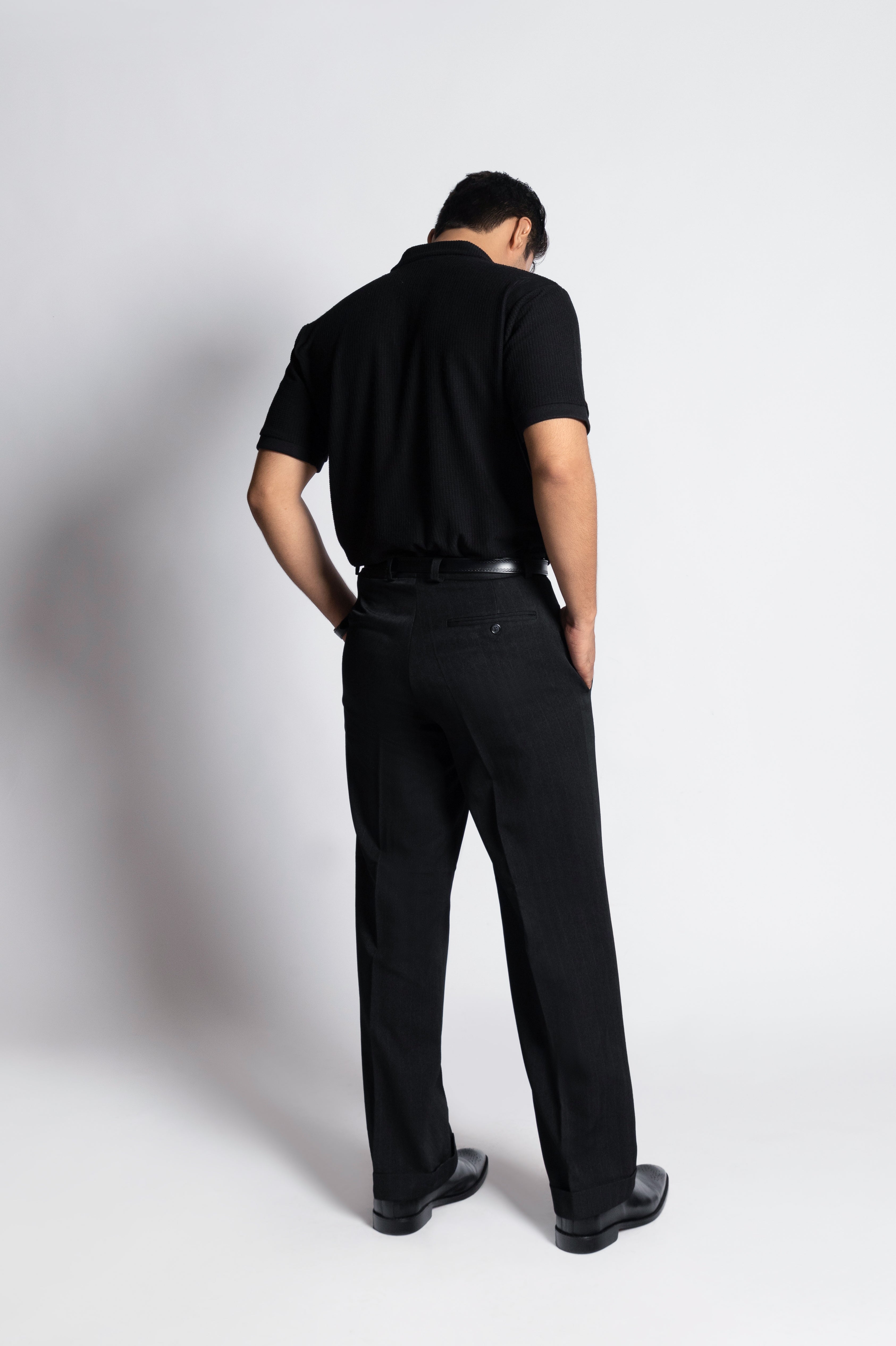 Sirius V-Neck Polo – Obsidian Black