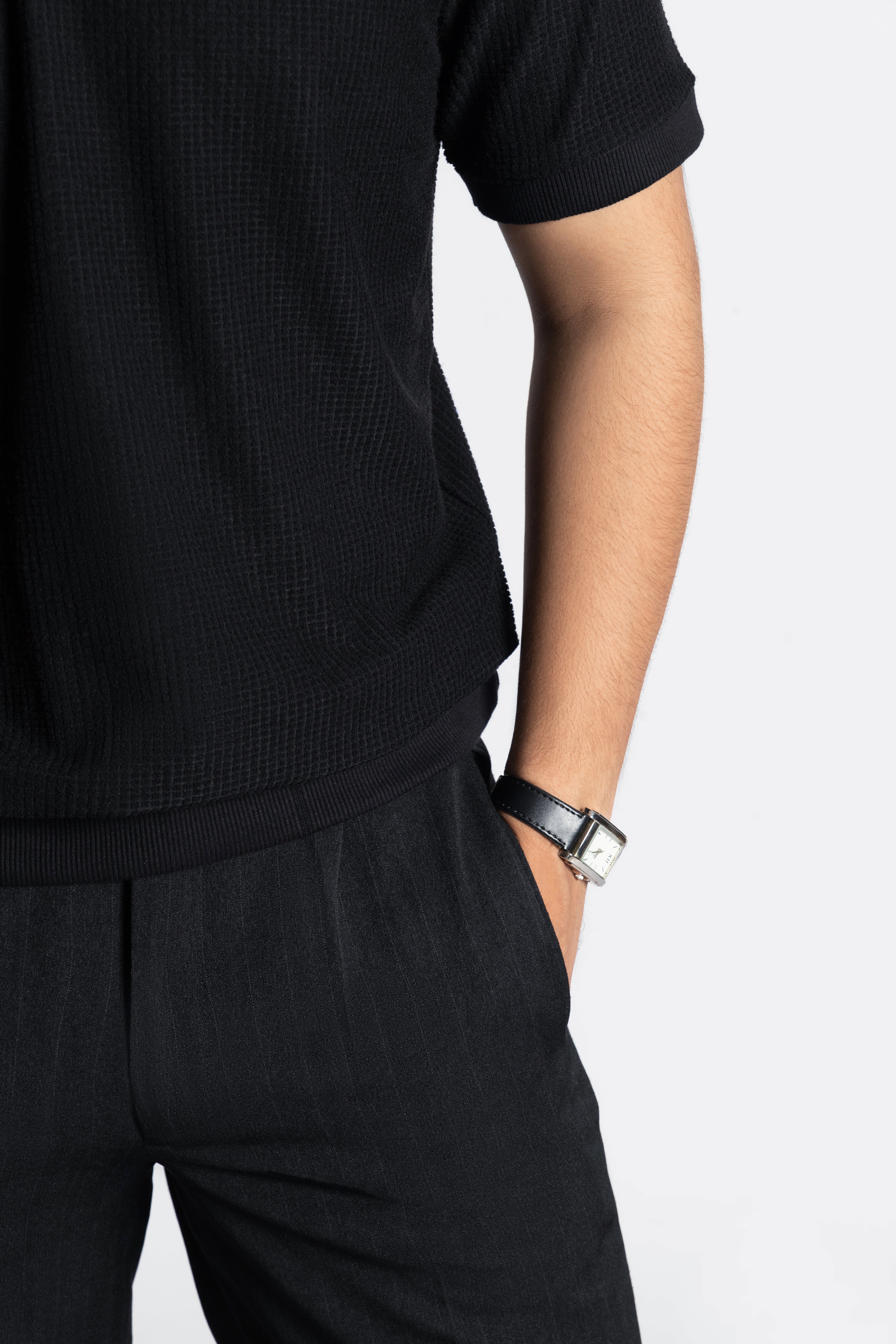 Sirius V-Neck Polo – Obsidian Black